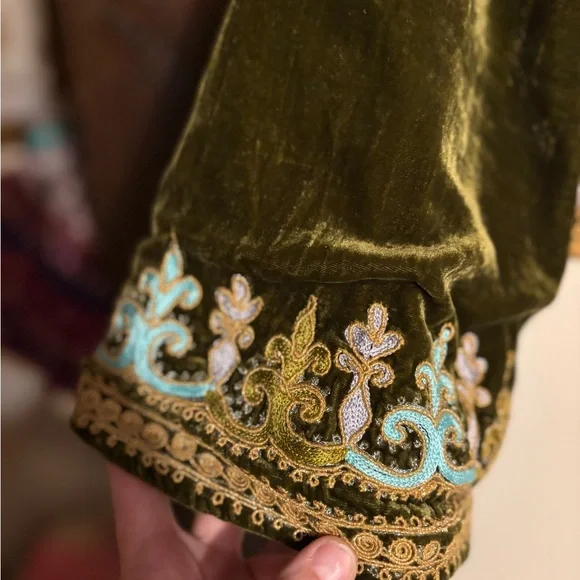 Chasing Unicorns Olive Revolution Velvet Jacket S - Picture 4 of 4